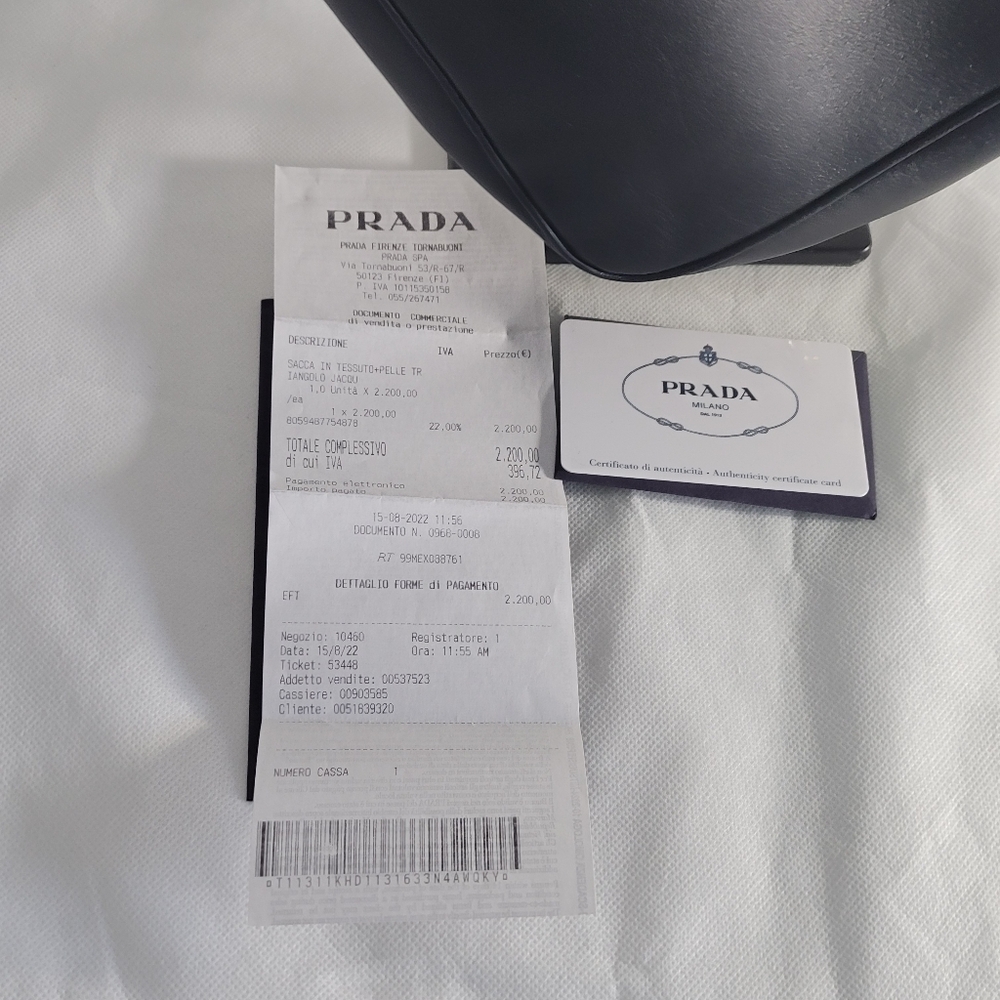 Prada Symbole leather and fabric mini bag - Black/Alabaster White. - Picture 9 of 9